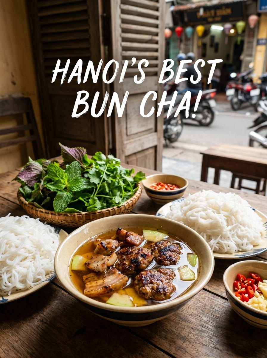 Bun cha at Bun Cha Chan, Hanoi